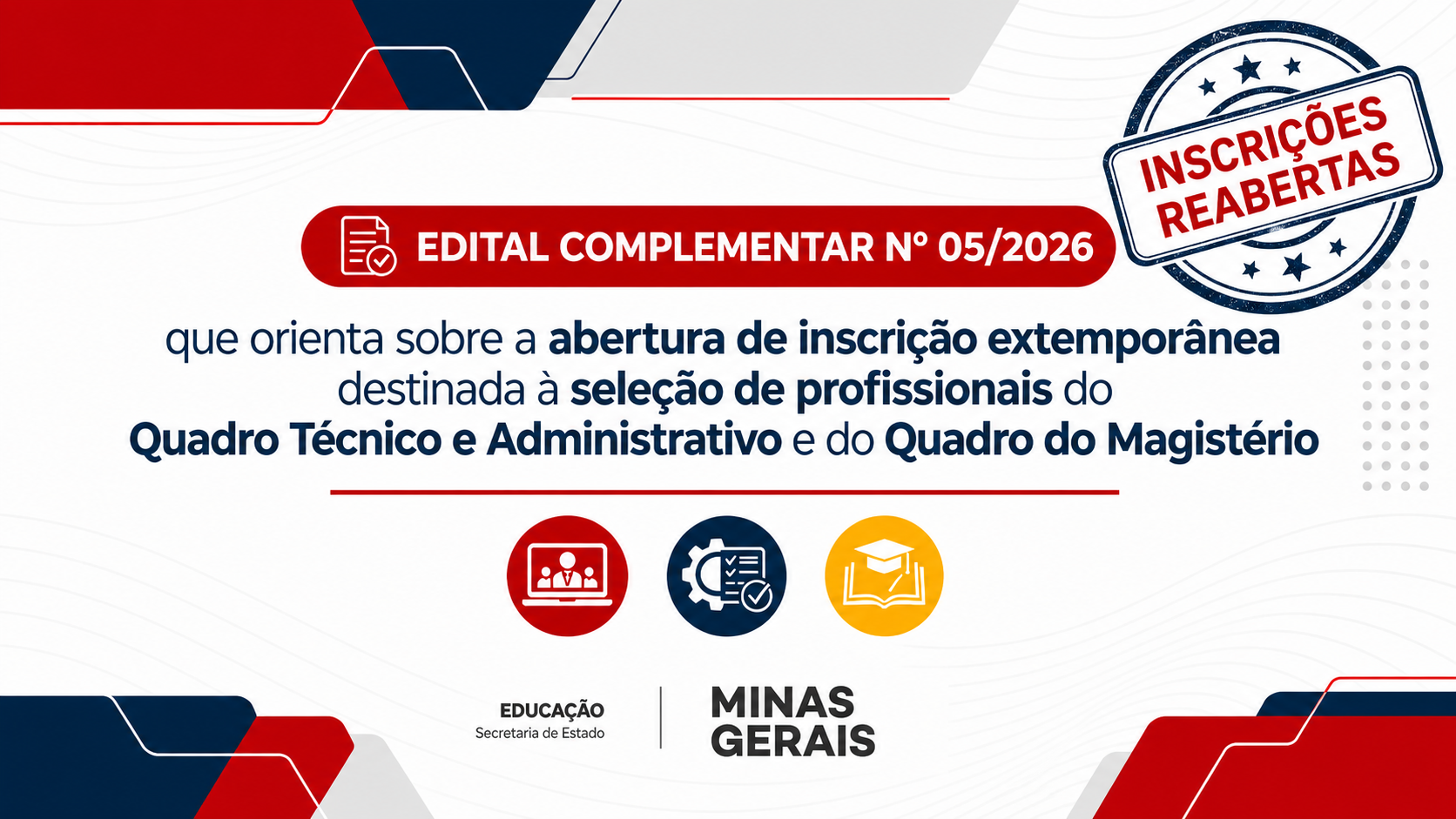 Edital Complementar nº 05/2026   Inscrição Extemporânea